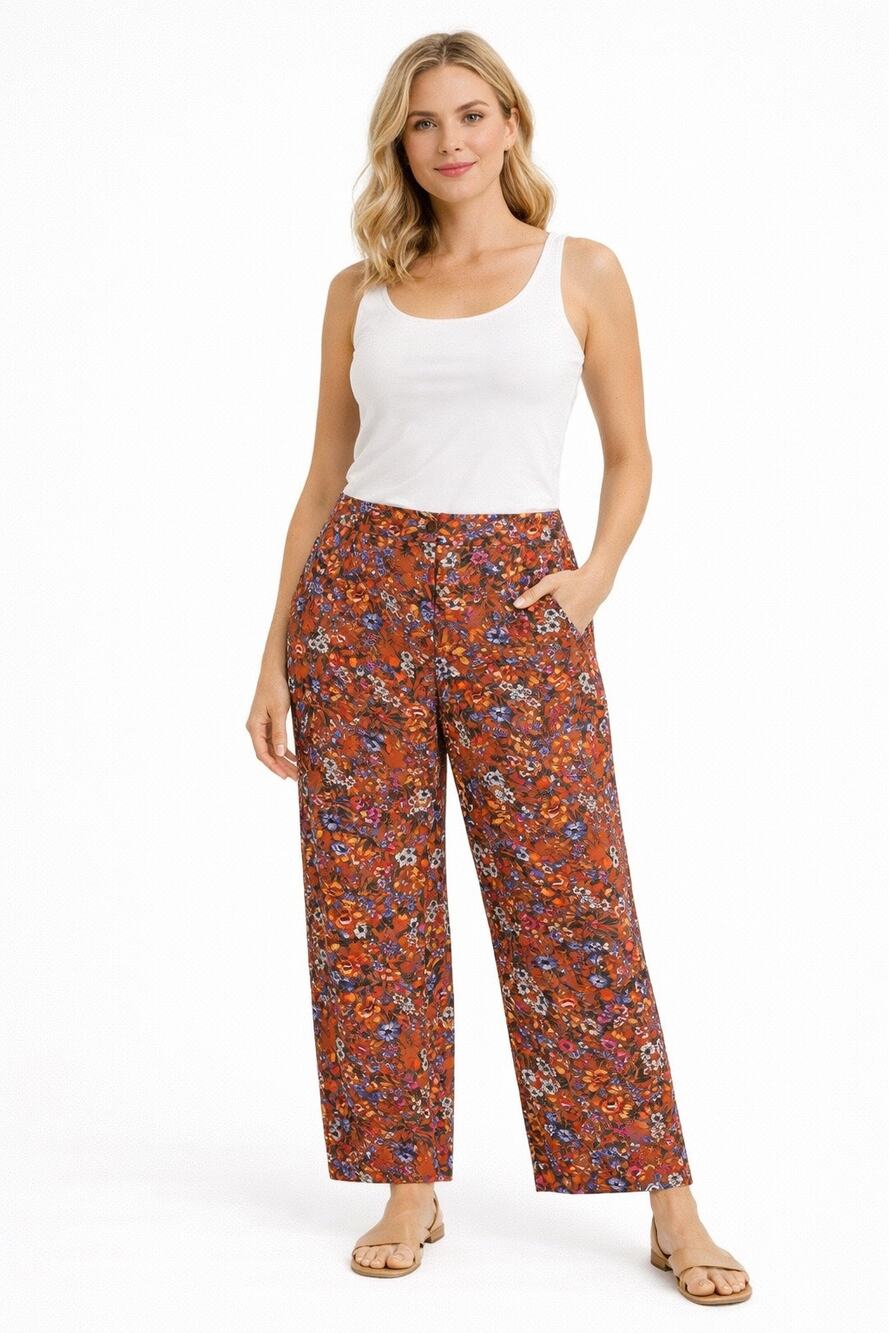 Maeve by Anthropologie Floral Wide Leg Trousers Size 8